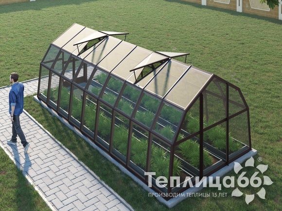 Теплица Рада Нева под стекло, 2,65х6 метров, коричневая