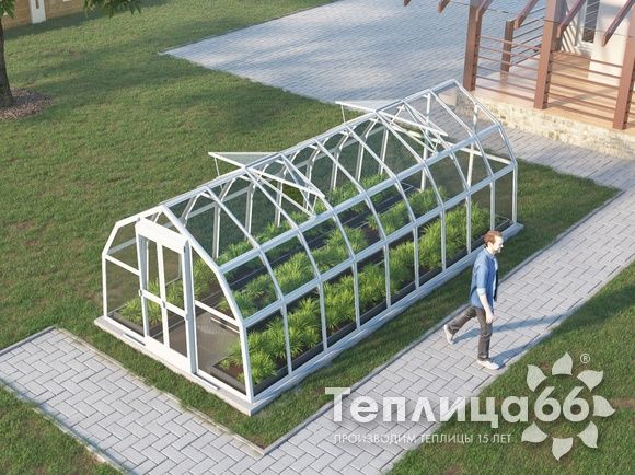 Теплица Рада Нева под стекло, 2,65х6 метров, белая
