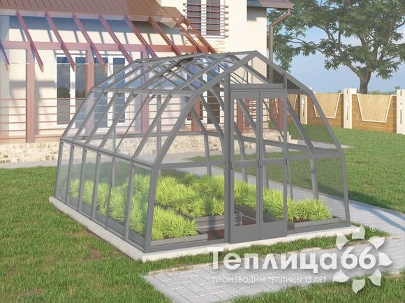 Теплица Рада Исеть под стекло 3х4 метра, графитовая