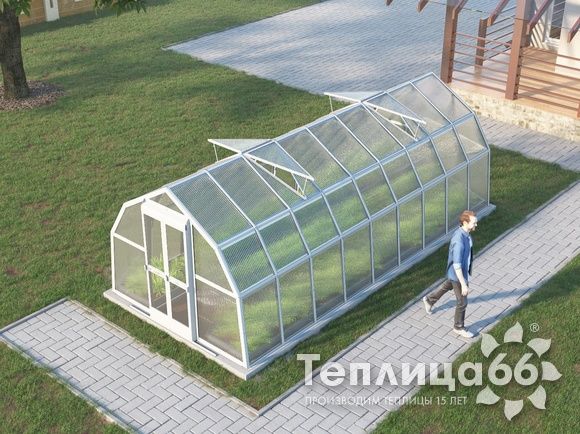 Теплица Рада Ладога из поликарбоната, 2.65х6 метров, белая