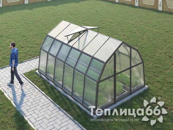 Теплица Рада Ладога из поликарбоната, 2.65х4 метра, графитовая