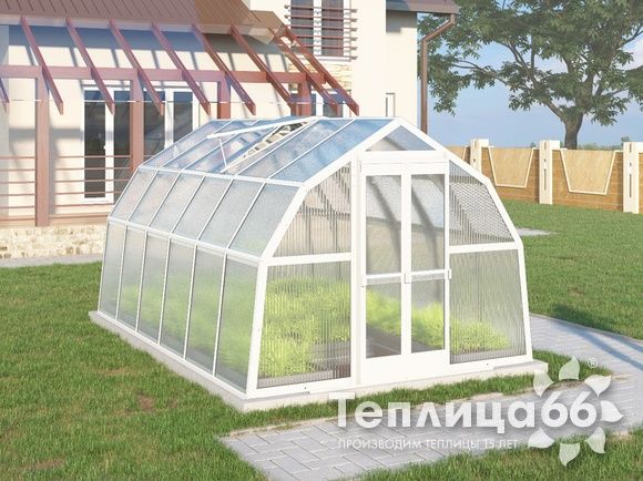 Теплица Рада Ладога из поликарбоната, 2.65х4 метра, белая
